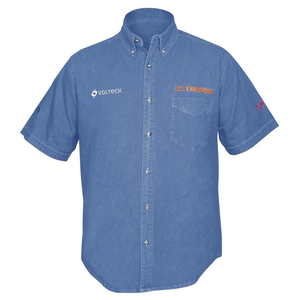 Camisa de mezclilla manga corta para hombre, EEG, TRUPER