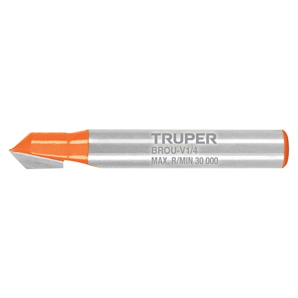 Broca para router, corte en 'V', 1/4', TRUPER