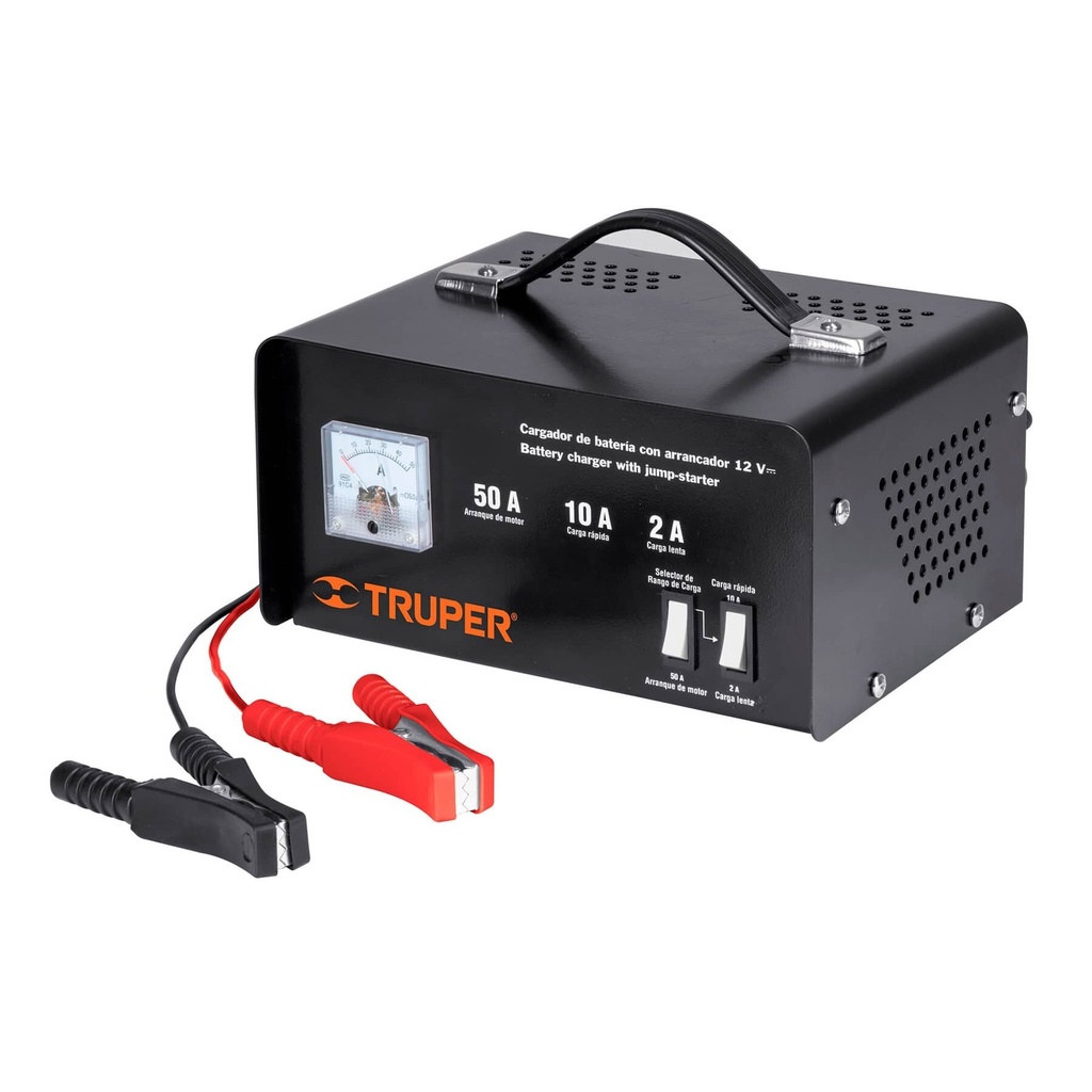 Cargador de baterías 10 A, arrancador de 50A, 12V, TRUPER