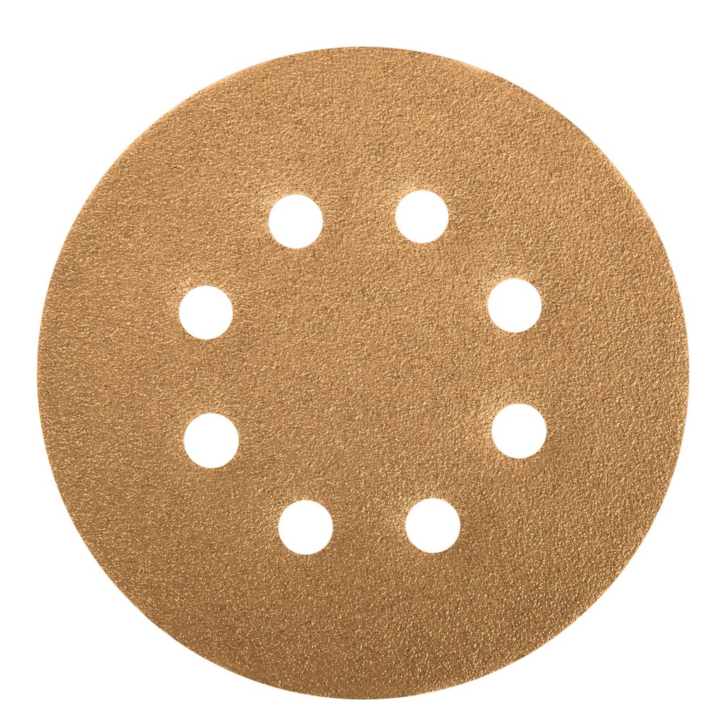 Paquete con 5 discos de lija 5' grano 80, 8 perforaciones