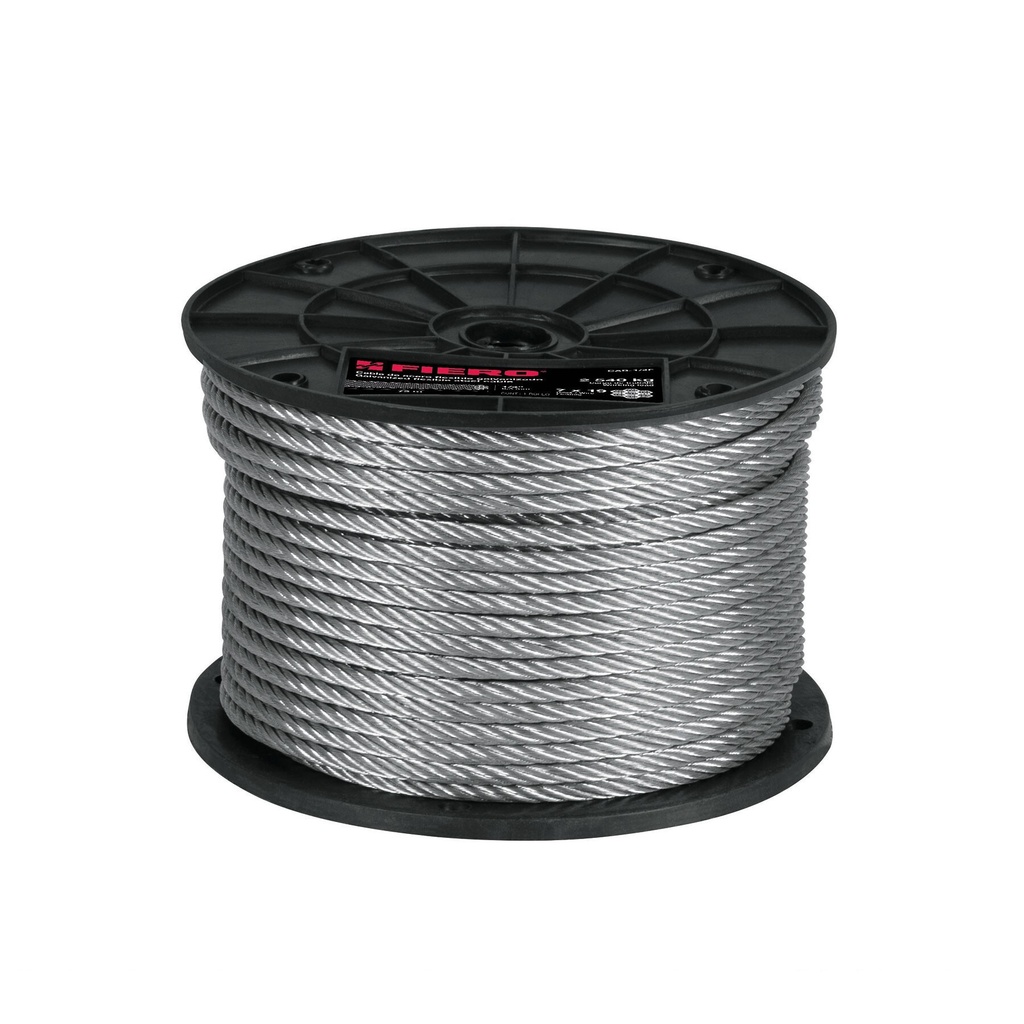 Metro de cable flexible 3/32' de acero 7x19 hilos, 300 m