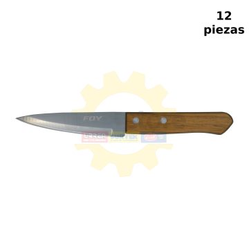 Cuchillo de acero inoxidable para chef con mango de madera de 7"