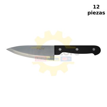 Cuchillo de acero inoxidable para chef con mango de plástico de 8"