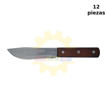 Cuchillo cebollero de acero inoxidable con mango de madera de 8"