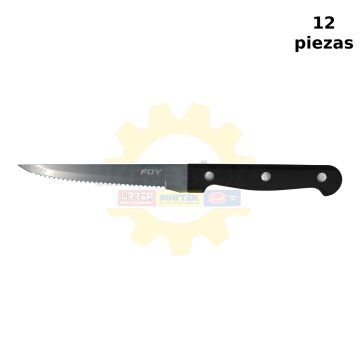 Cuchillo de acero inoxidable para asado con mango de plástico de 5"