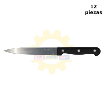 Cuchillo liso de acero inoxidable para asado con mango de plástico de 5"