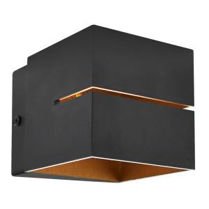 Arbotante Decorativo Para Pared Cuadrado Negro 5276 Adir