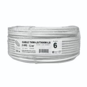 Cable thw calibre 06 awg blanco con 100mts Iusa