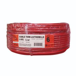 [396911_1] Cable thw calibre 06 awg rojo con 100mts Iusa