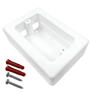 [EL010603] Caja De Contactos Para Canaleta 3 X 5 Blanca Con Pija-Taquete Con Fondo