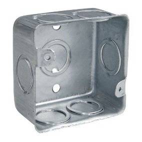 Caja registro cuadrada 1/2" (3 x 3) cal 24 Troquelados Preciado