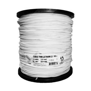 Carrete cable thw calibre 12 awg blanco con 500mts Iusa