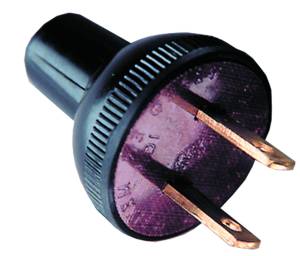 [683ZN] Clavija Redonda En Pvc Negra 416 Iusa