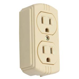 Contacto Duplex 2P+T Marfil Sobreponer Kley