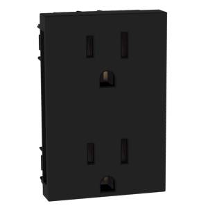 [283280ZN] Contacto duplex 2p+t negro mate Q GO Bticino