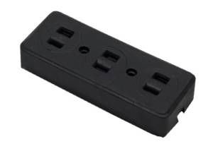 Contacto triple de hule cafe cto001 Kley