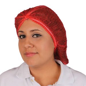 Cofia Plisada Desechable Roja de 21''