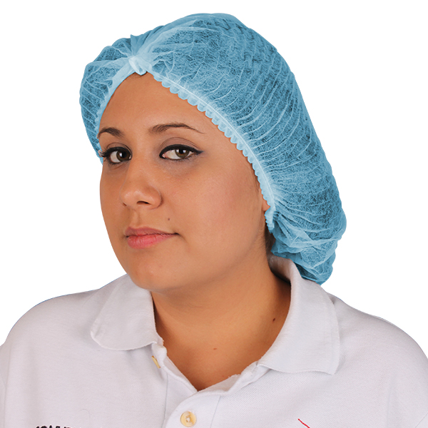 Cofia Plisada Azul Desechable