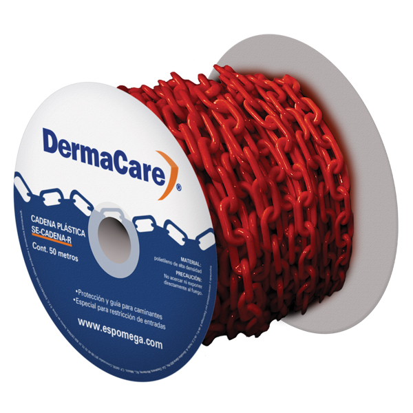 Cadena plastica roja c/50 mts 6mm