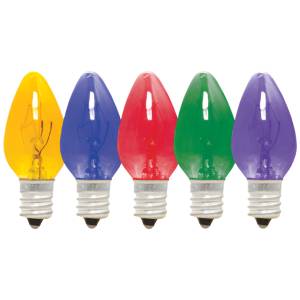 [FOC-002C] Foco navideño 7-1/2 colores surtidos con 50pz Kley