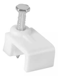 [GCP-8B / 48278] Grapa Para Cable Plana 5 X 8.5 Mm Blanca Con 20Pz Vianti