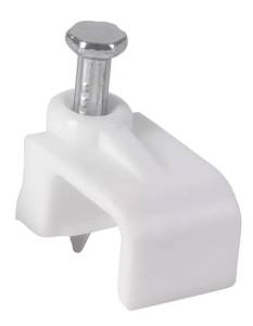 Grapa para cable plana 5 x 8mm blanca con 100pz Anclo