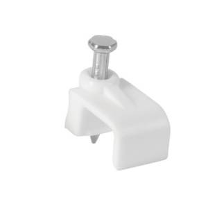 [282734ZN] Grapa para cable plana 6 x 9.5 mm blanca con 20pz Vianti
