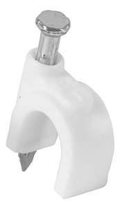 Grapa para cable redonda 08 mm blanca con 20pz Vianti