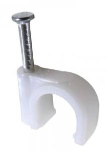 [4061ZN] Grapa para cable redonda 08mm blanca con 100pz Anclo