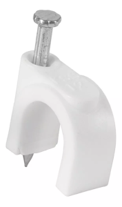 Grapa para cable redonda 12 mm blanca con 20pz Vianti
