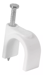 Grapa para cable redonda 16 mm blanca con 20pz Vianti