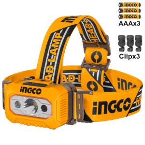 [HHL013AAA8] Linterna para cabeza pilas 3AAA 200lm 91m Ingco