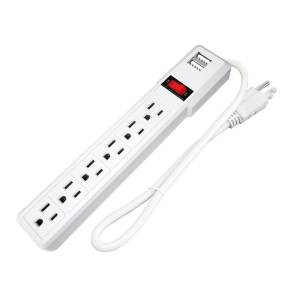 Multicontacto con cable 30cm 06 cont y 02 USB con indicador Adir