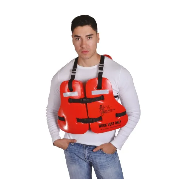 [SE-WV10] Chaleco Salvavidas Rojo con Reflejo UV y Ajuste Universal