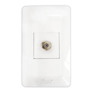 [215936ZN] Placa 1 vent c/toma t.v. koe blanco 8175 FLEXIMATIC