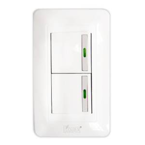 [215931ZN] Placa 2 Vent C/Inter Sencillo Koe Blanco 8168 Fleximatic