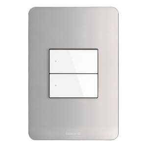 Placa 2 ventanas aluminio centradas Q GO Bticino