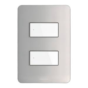 [JA4803M2AAQ] Placa 2 ventanas aluminio Q GO Bticino