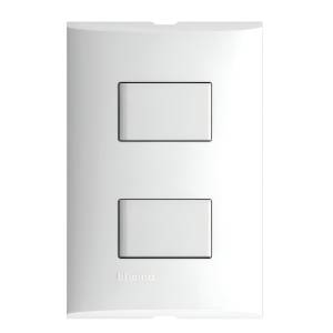 Placa 2 ventanas con 2 apagadores sencillos blanco Forza Bticino