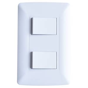 [P2INTSENB / 25080] Placa 2 ventanas con 2 apagadores sencillos blanco Vianti
