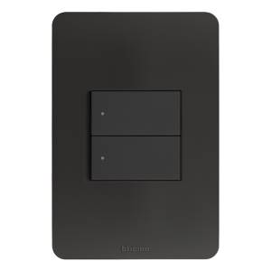 Placa 2 Ventanas Negro Mate Centradas Q Go Bticino