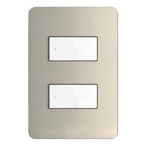 [JA4803M2APQ] Placa 2 ventanas perla Q GO Bticino