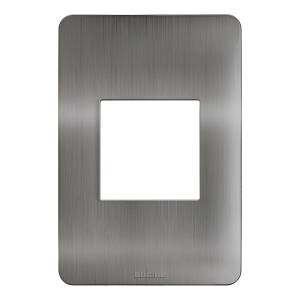 [JA4819ATQ] Placa 2 ventanas titanio centradas Q GO Bticino