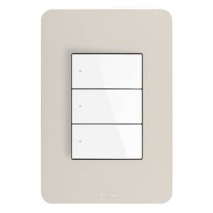 Placa 3 ventanas arena Q GO Bticino