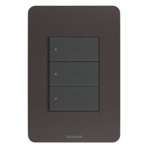 Placa 3 ventanas cafe Q GO Bticino