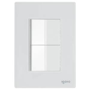 [CRIS1014] Placa 3 ventanas con 2 apagadores escalera blanco Cristal Igoto