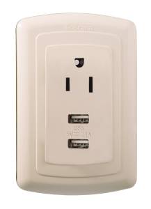 [235604ZN] Placa 3 ventanas con 2 contactos USB y contactos 2p+t marfil Toscana Montana