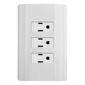 Placa 3 Ventanas Con 3 Contactos 2P+T Blanco Corsa Montana