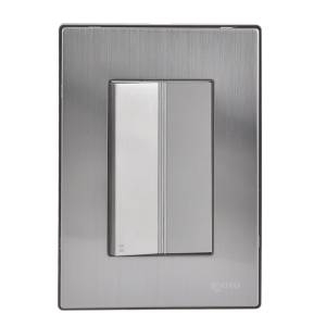 [228787ZN] Placa 3 ventanas con apagador escalera plata Inox-3 Igoto