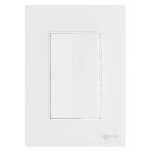 [286235ZN] Placa 3 ventanas con apagador sencillo blanco Cristal Igoto